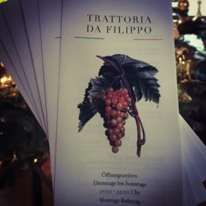 Speisekarte Trattoria da Filippo