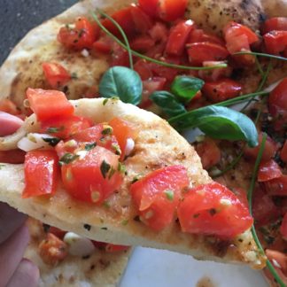 Pizza-Brot mit Extras